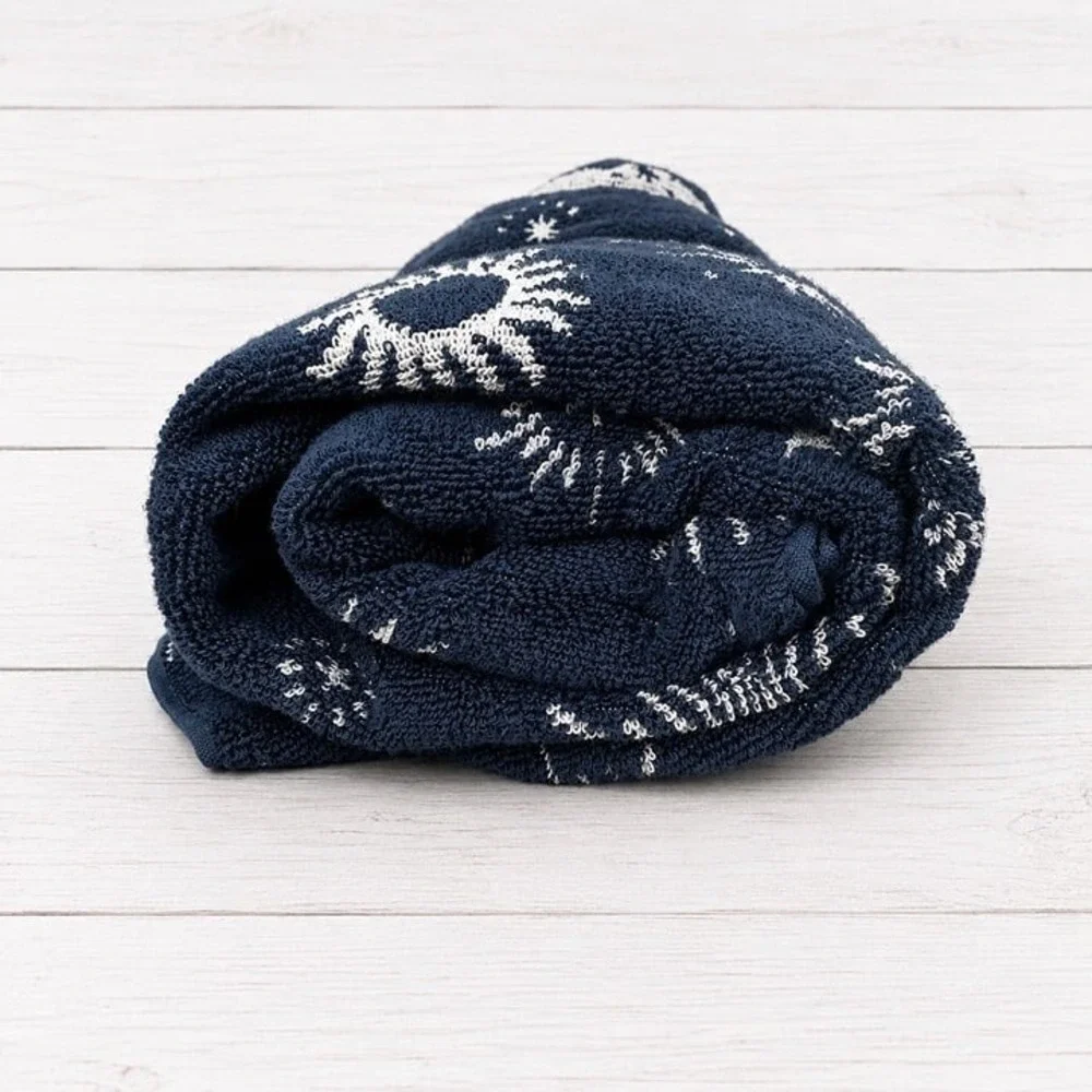 Rachel Zoe Navy Celestial Reversible Beach Towel 100% COTTON NWT Retro Boho